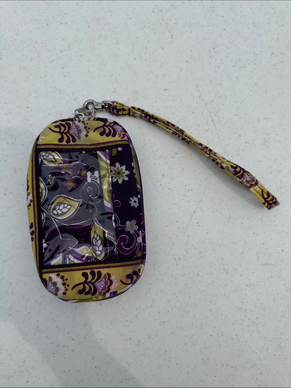 Vera Bradley Purple and Yellow Floral Wristlet Phone Pouch